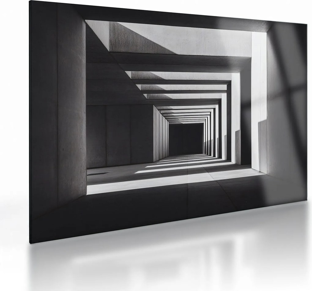 Sklenený obraz - Štvorcový tunel (70x50 cm)