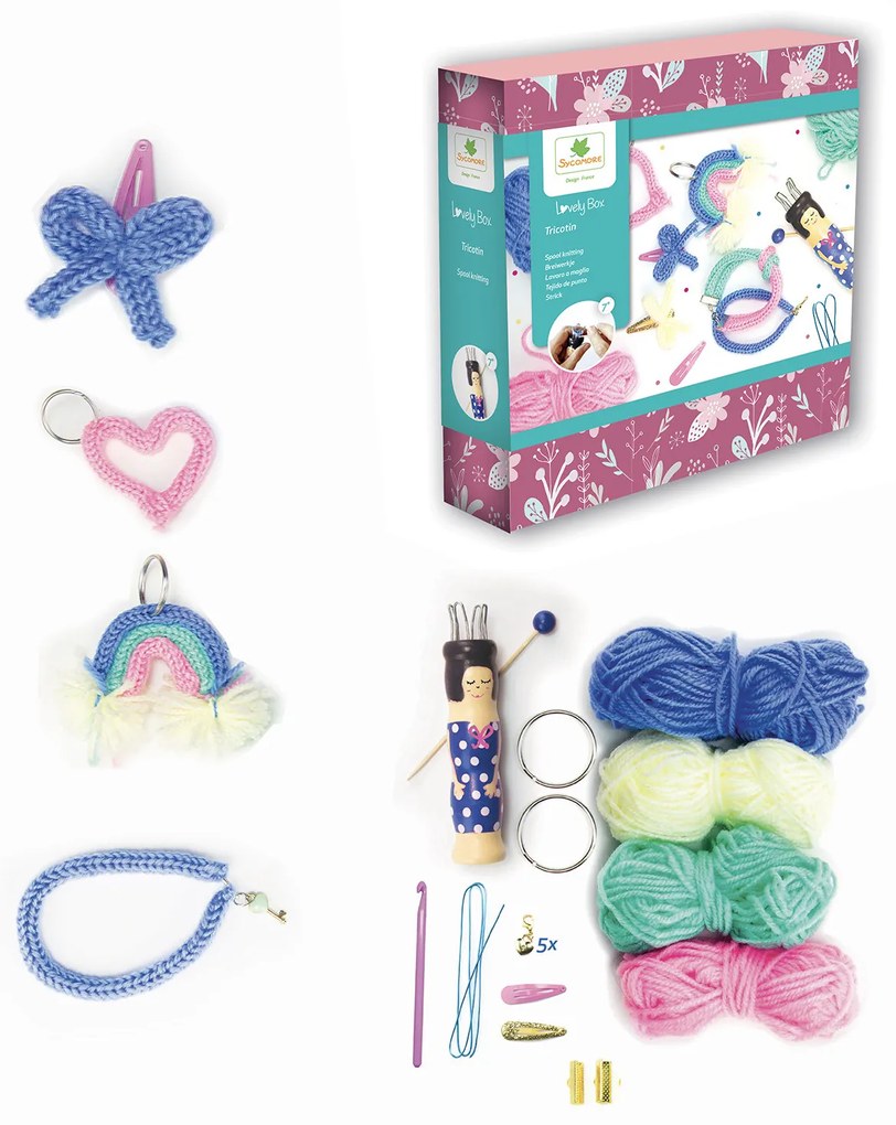 Lovely box - kreatívna súprava s pletacou bábikou
