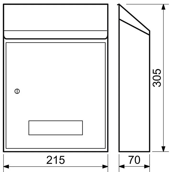 Poštová schránka RICHTER BK33 (antracit, bielá, čierná, hnedá), hnedá matná, RICHTER HNEDÁ (RAL 8019M)