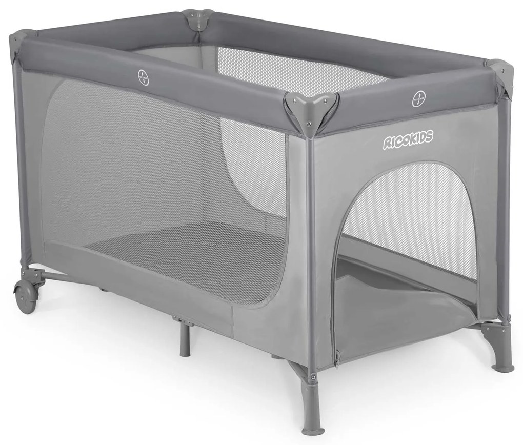 Ricokids Cestovná postieľka 125 x 65 x 78 cm RK-240 sivá