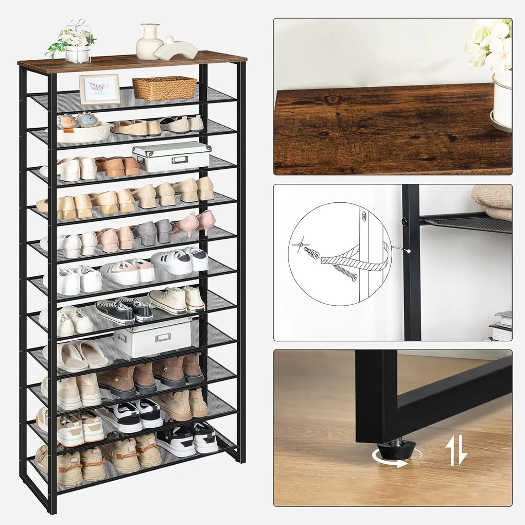 Botník Vasagle Mug 191 cm černý/hnědý