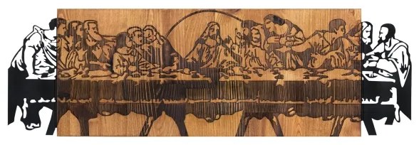 Nástenná dekorácia 76,5x24,5 cm posledná večera drevo/kov