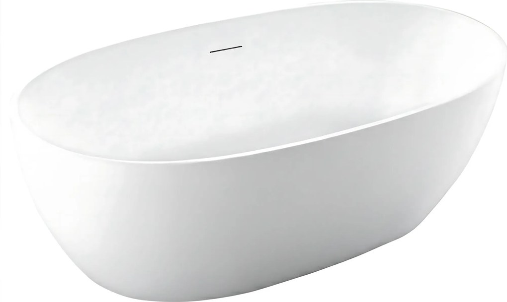 Rea Roma, voľne stojaca vaňa 170x75 cm, biela, čierny click-clack, KPL-W6128