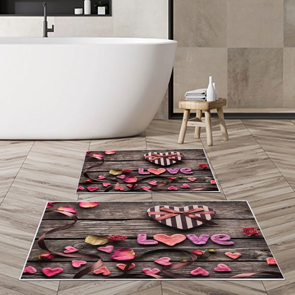 Súprava 2 kusov kúpeľňových predložiek Valentine viacfarebná