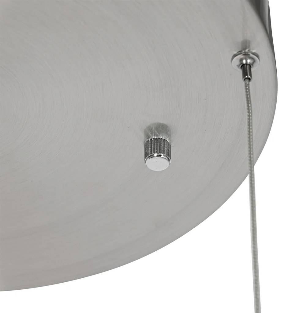 Oceľové závesné svietidlo okrúhle vrátane LED 3-stupňové stmievateľné 3-svetlo - Lyani