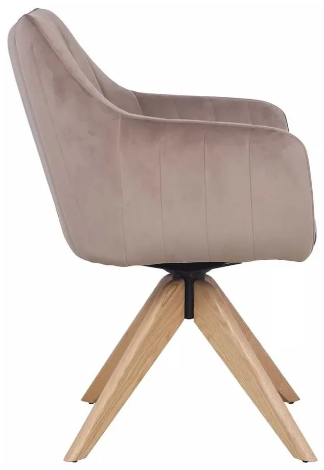 Jedálenská stolička Azalia D Velvet, béžová / dub