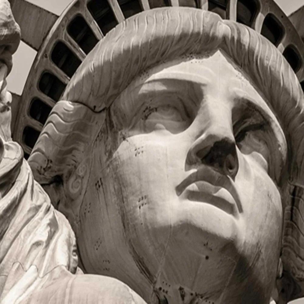 Ozdobný paraván, Monumentální socha Svobody - 110x170 cm, trojdielny, obojstranný paraván 360°