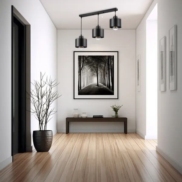 Luster na lanku 3xE27/35W/230V čierna