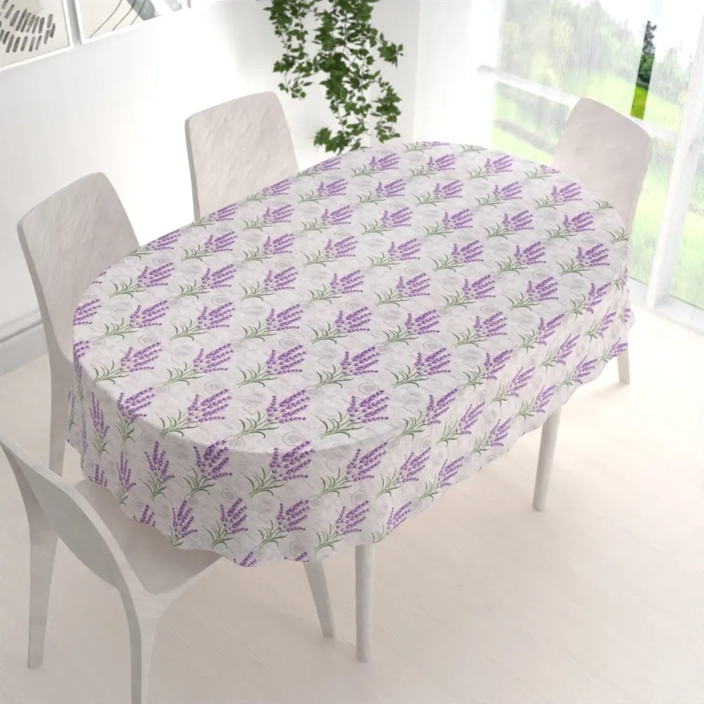 Biante Dekoračný oválny obrus PML-033 Provence levandule 100x140 cm