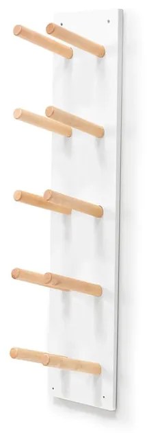 Nástenný stojan na topánky PERO, 5 párov topánok, 220x195x1025 mm, biela