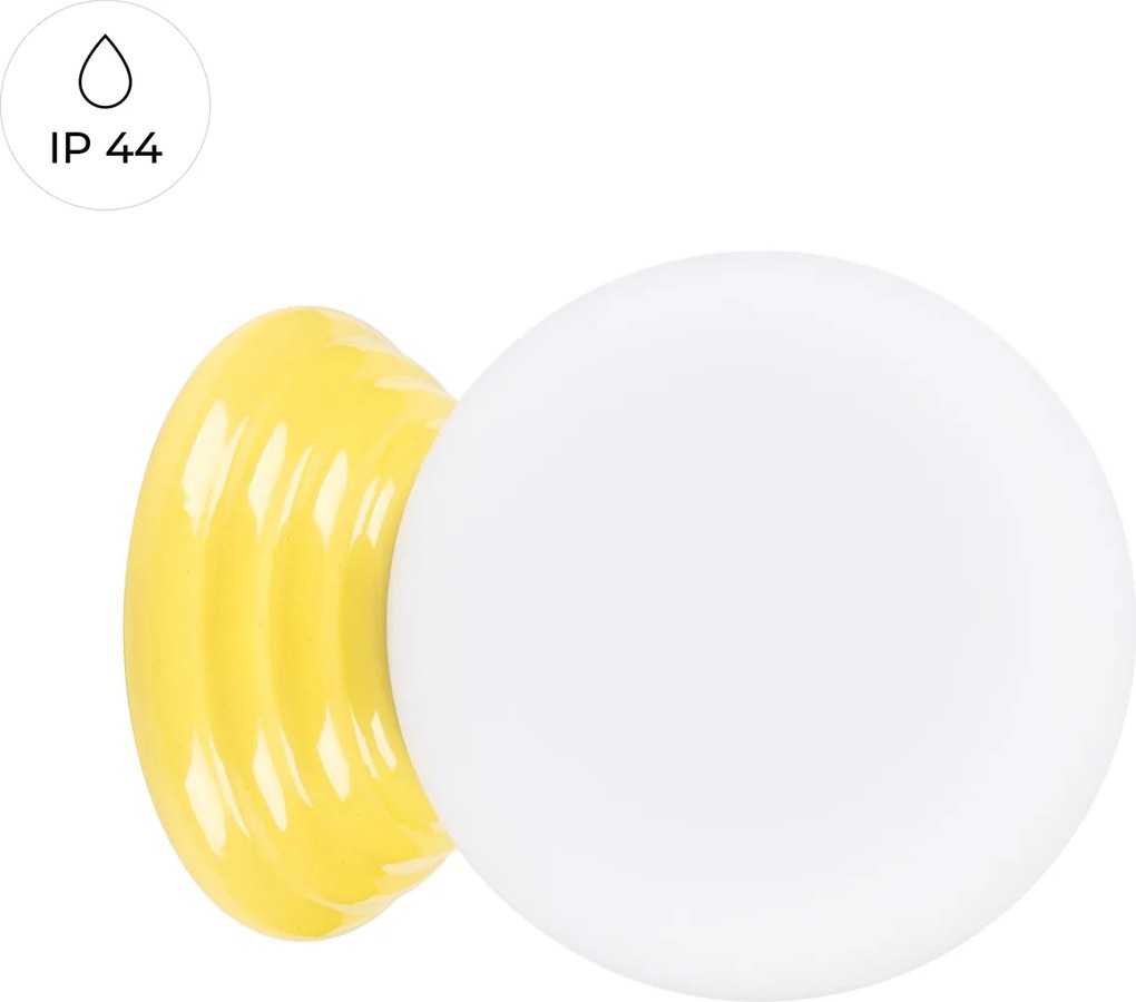 Nástenné svietidlo Zori, 1x biele sklenené tienidlo, y