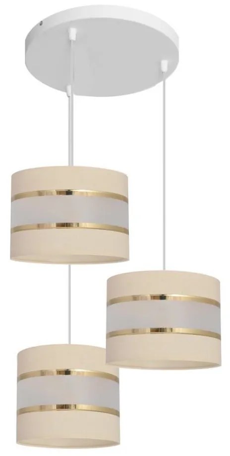 Luster na lanku HELEN 3xE27/15W/230V krémová