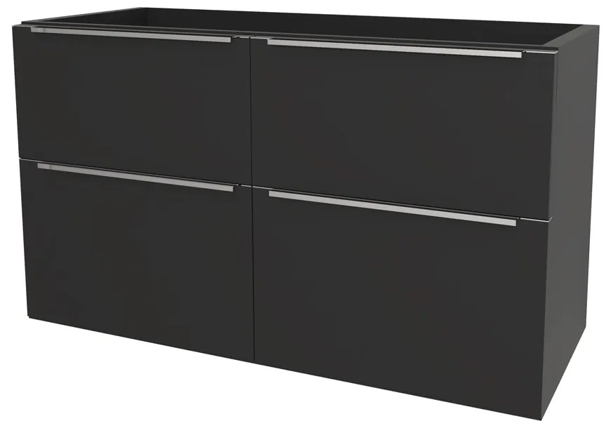 Mereo Mailo, kúpeľňová skrinka 121 cm, chróm madlo, Multidecor, Čierna Supermat, MER-CN593SCIPM