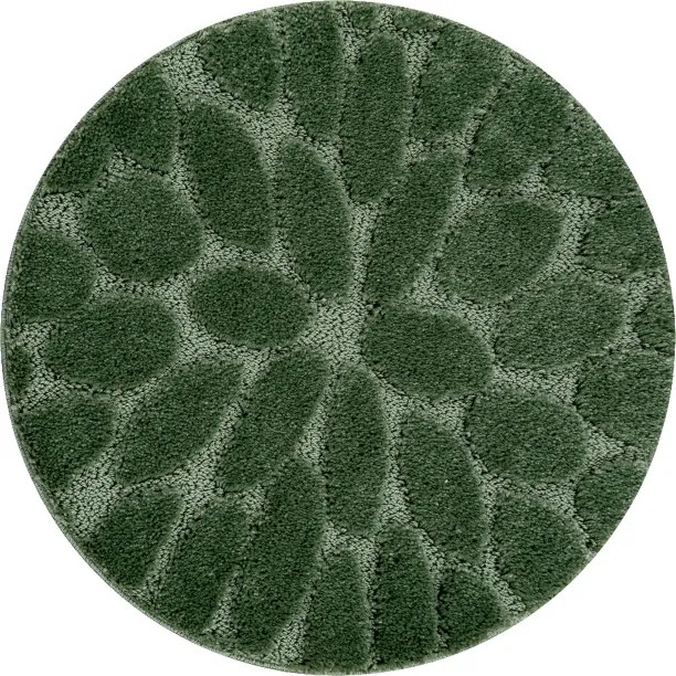 Kúpeľňový koberček SUPREME STONES kamienky, zelený kruh