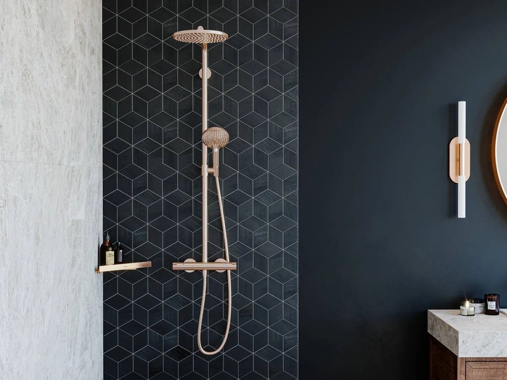 Hansgrohe Raindance Select S, Showerpipe 240 1jet PowderRain s termostatom, kartáčovaný bronz, HAN-27633140
