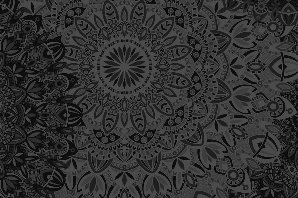 Obraz štýlová Mandala v čiernobielom prevedení Varianta: 120x80