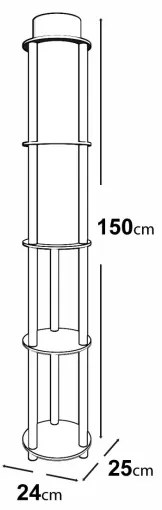 Stojacia lampa s poličkami NOTO 1xE27/40W/230V čierna