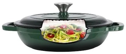 Silvercrest®  Liatinová servírovacia panvica, 2,4 l, zelená + Liatinová grilovacia panvica, 24 cm, zelená  (800011482)