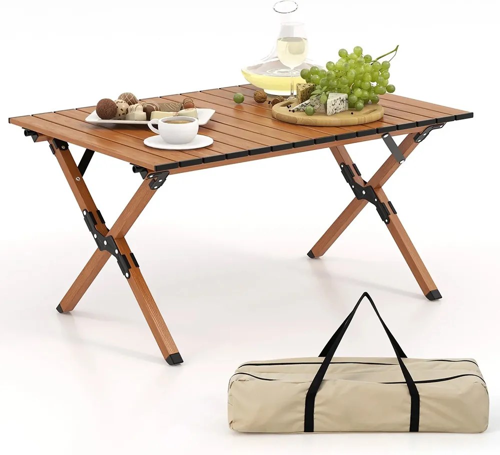 Hliníkový skladací kempingový stôl s taškou