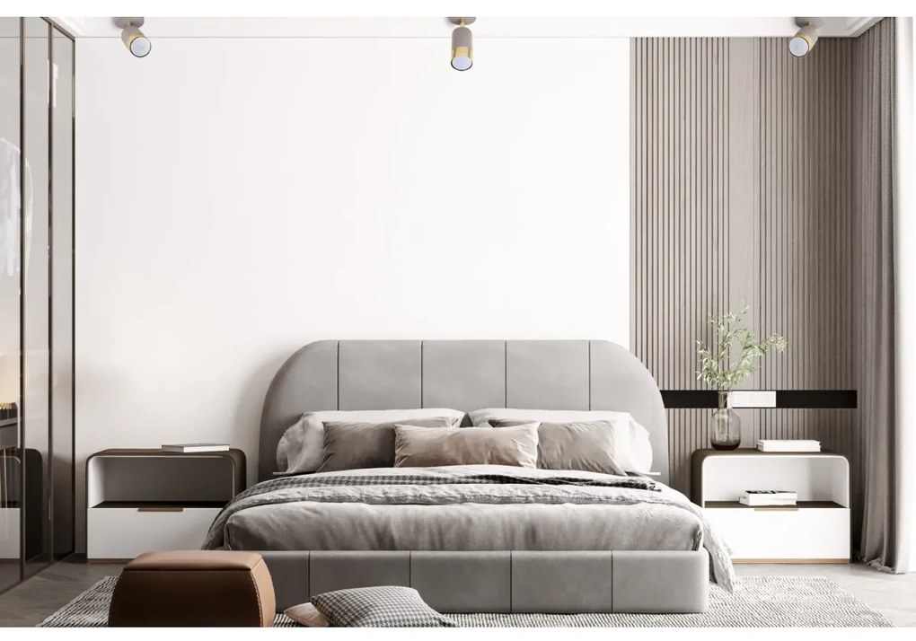 Bodové svietidlo Hugo, 1x béžové/zlaté kovové tienidlo, (možnosť polohovania)