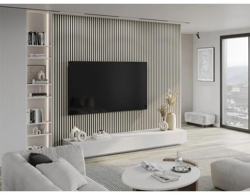 Mexen Lam-F, akustické stenové lamely 275 × 31,5 cm, filc 6 mm, ľan sivý, S105-275317-2812-068