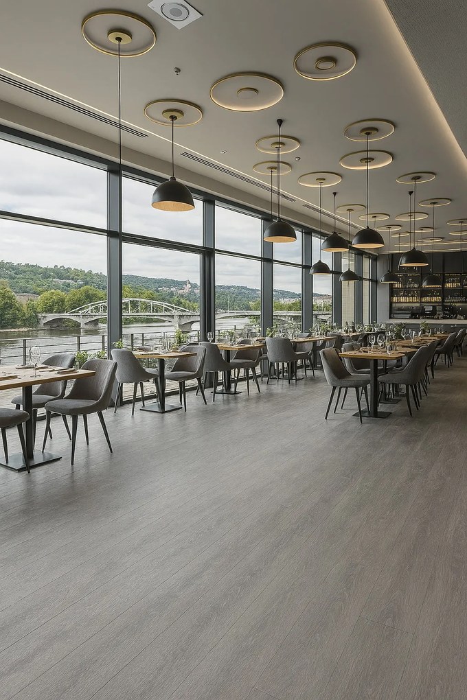 PVC podlaha - lino Flexar PUR 634-05, na mieru, šíře 2m,4m, šedá, bez podkladu, kancelária, Lentex