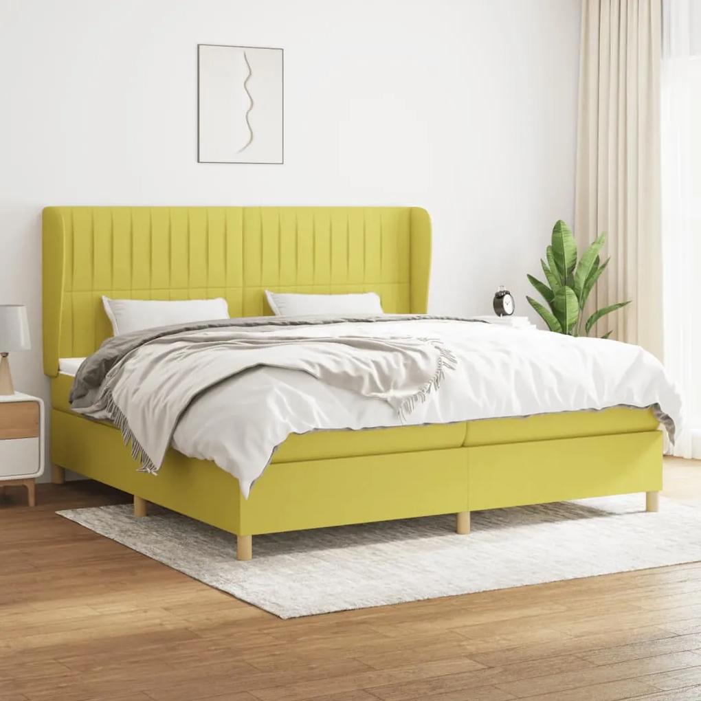 Boxspring posteľ s matracom zelená 200x200 cm látka 3128716