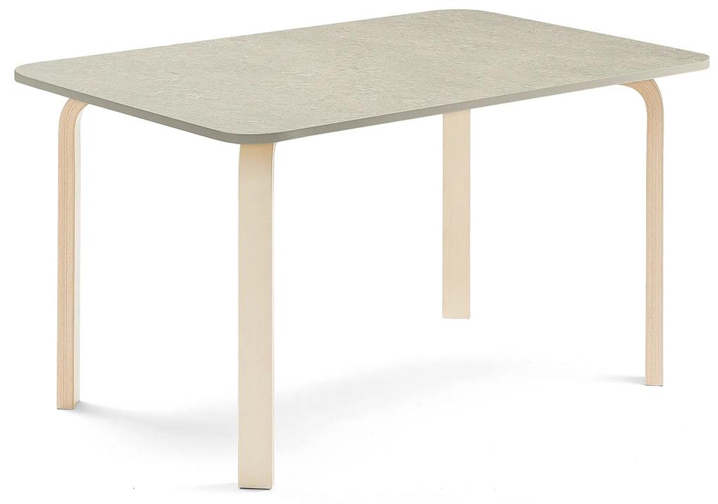 Stôl ELTON, 1200x800x640 mm, linoleum - šedá, breza