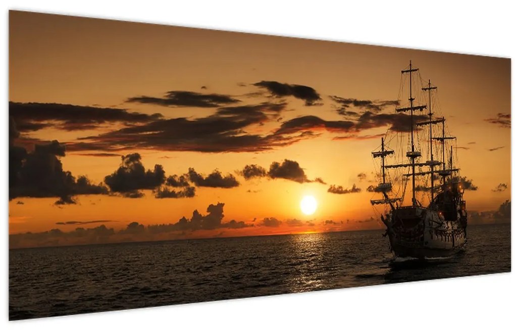 Obraz - Pirátska loď (120x50 cm)