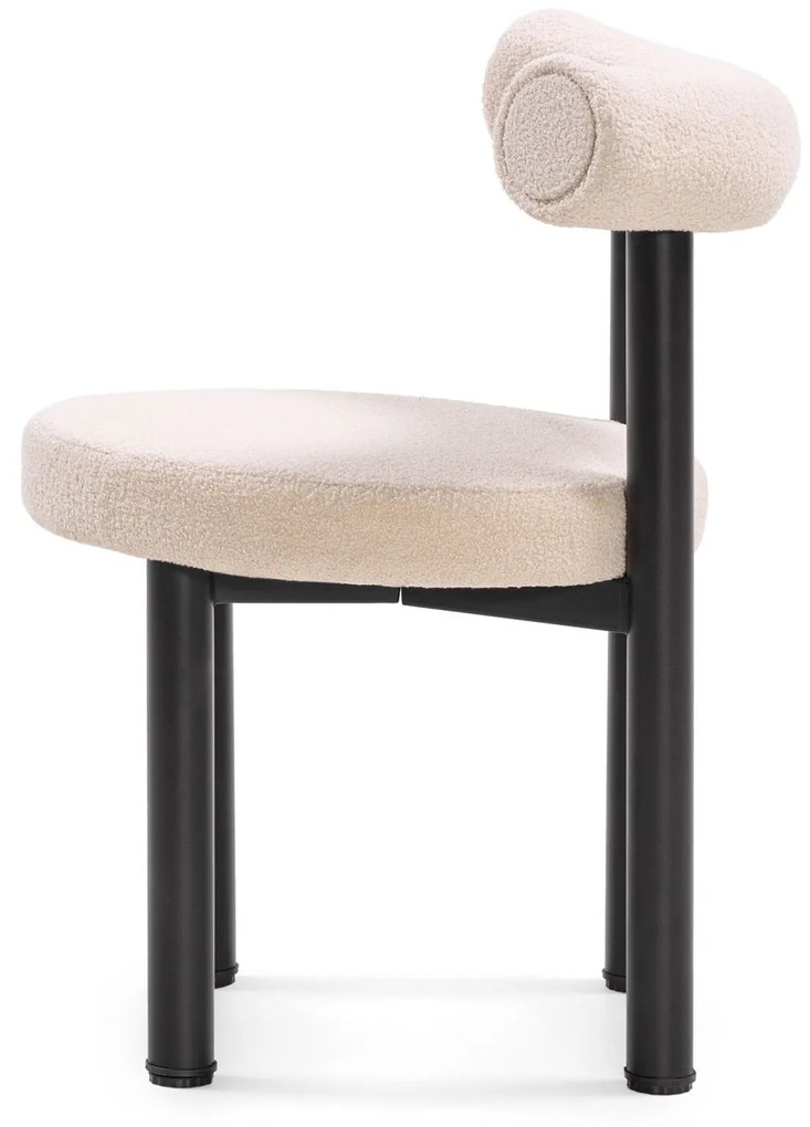 Jídelní židle PEDRO bouclé světle béžová/černá