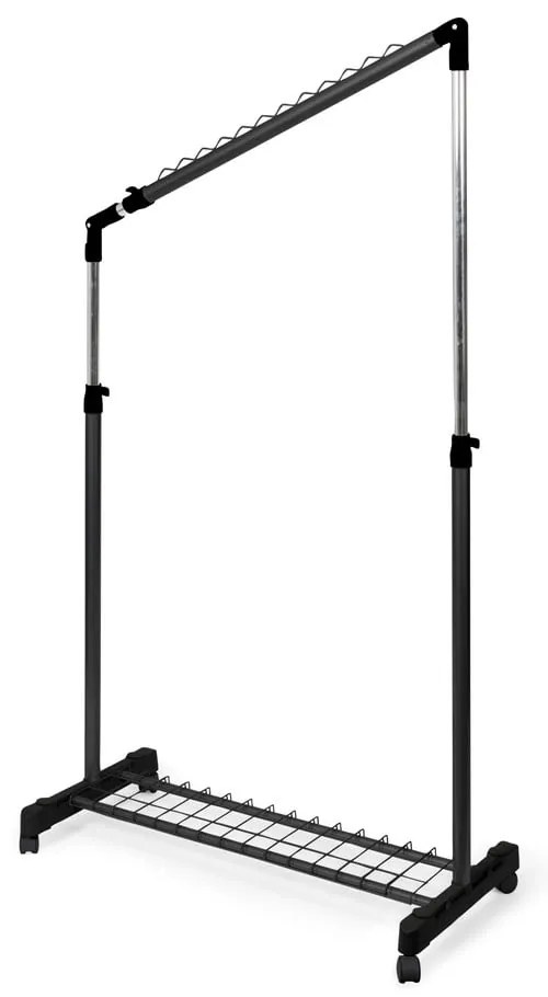 Čierny oceľový nastaviteľný stojan na oblečenie Compactor Basic