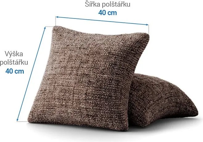 Bielastické poťahy VITTORIA hnedá obliečky na vankúšiky 2 ks (40 x 40 cm)