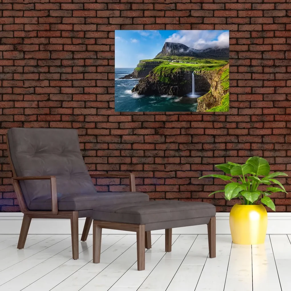 Obraz - Vodopád Múlafossur (70x50 cm)