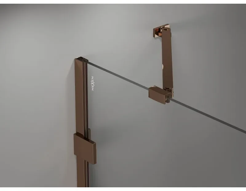 Mexen Lunar Duo, výklopný sprchový kút 115 x 80 cm, 8mm číre sklo, profil ružové zlato, 834-115L-080P-60-00