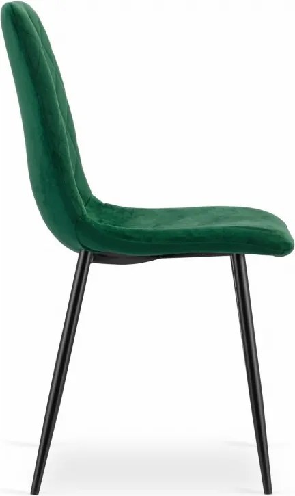 Kreslo TURIN - tmavozelený zamat / čierne nohy
