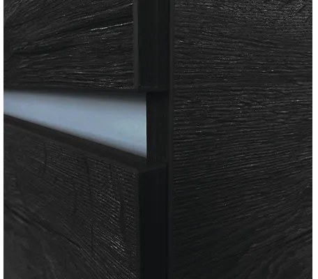Kúpeľňový nábytkový set Sanox Vogue farba čela black oak ŠxVxH 101 x 170 x 41 cm s keramickým dvojitým umývadlom a zrkadlom s LED osvetlením