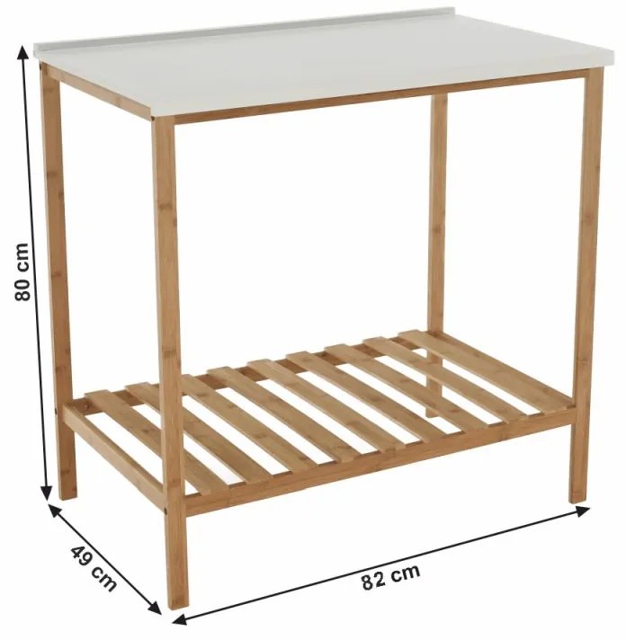 Kondela Stôl s policou, prírodná-biela, SELENE TYP 5