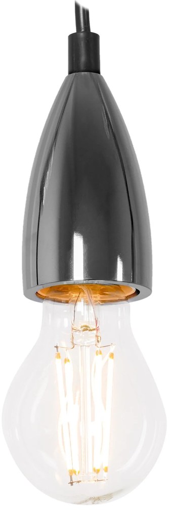 Toolight Toolight, stropné závesné svietidlo 1xE27, APP357-1CP, čierny chróm, OSW-08423