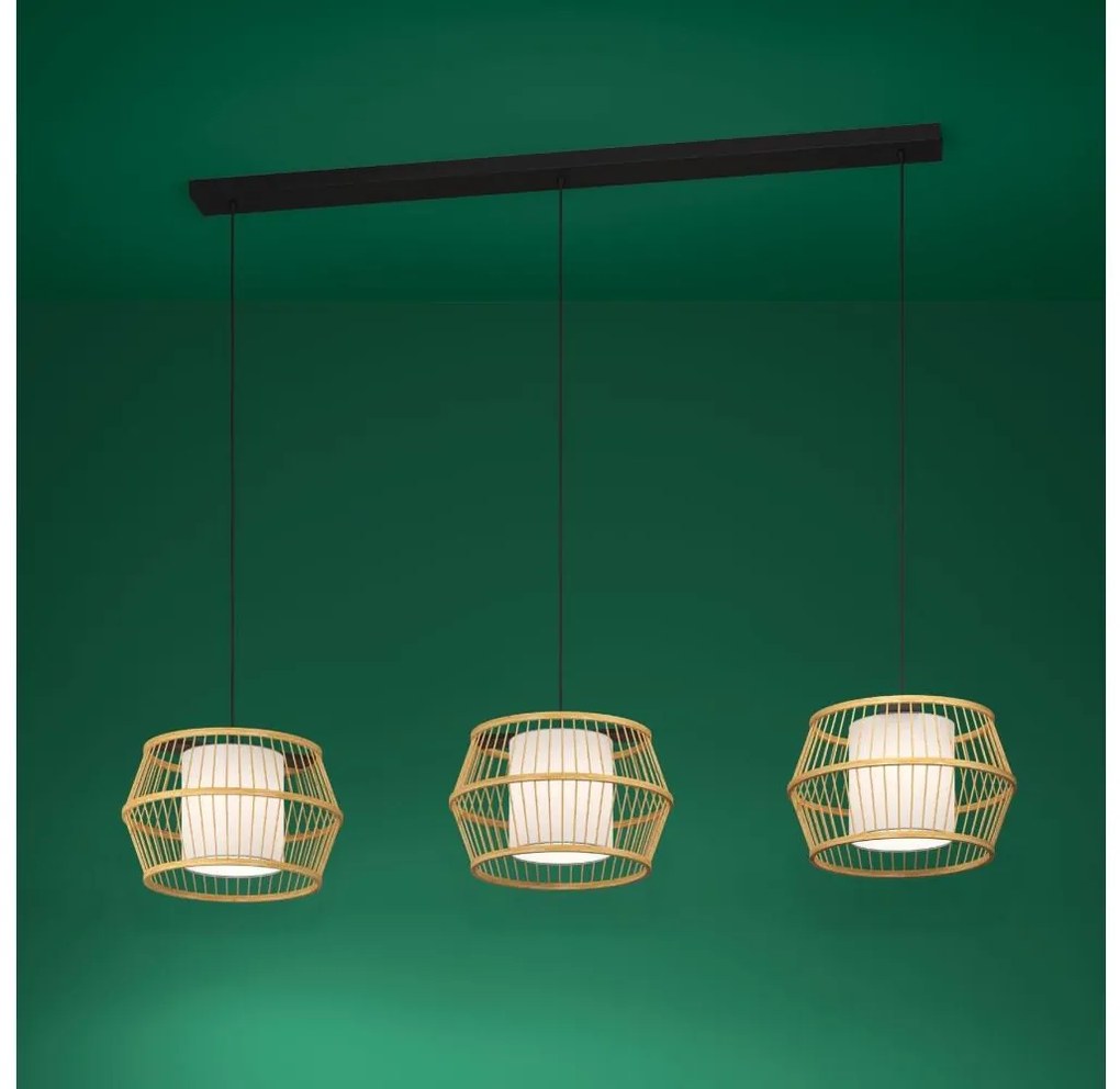 Eglo 390234 - Luster na lanku MONTERROSO 3xE27/40W/230V bambus