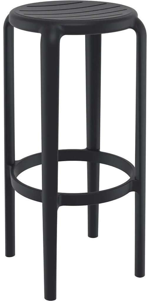 TOM BAR 75 záhradná barová stolička black