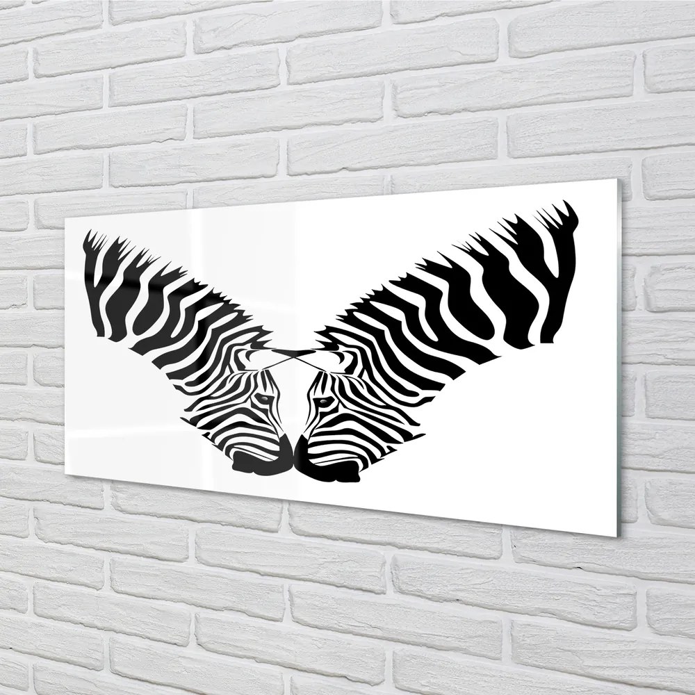 Nástenný panel  zrkadlo zebra 140x70 cm