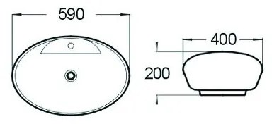 Mexen KIARA umývadlo, 59x40 CM, biela, 21645900