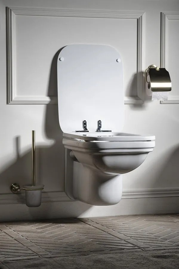 Kerasan Kerasan, WALDORF WC sedátko, Soft Close, biela/chróm, 418801