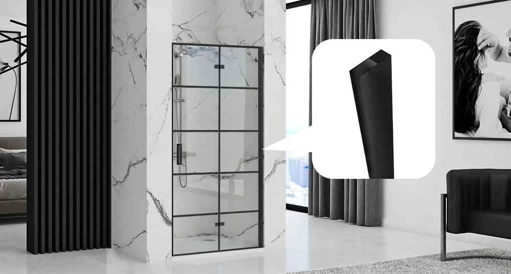 Rea - MOLIER rozširovací profil pre sprchové dvere 190cm, čierna, REA-K6000