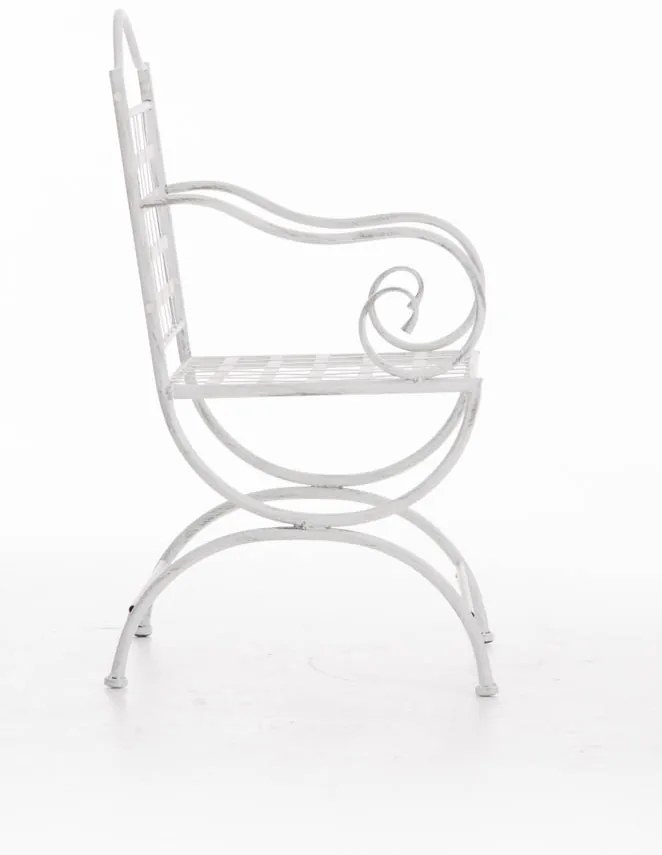 Kovová stolička Lotta s područkami - Biela antik