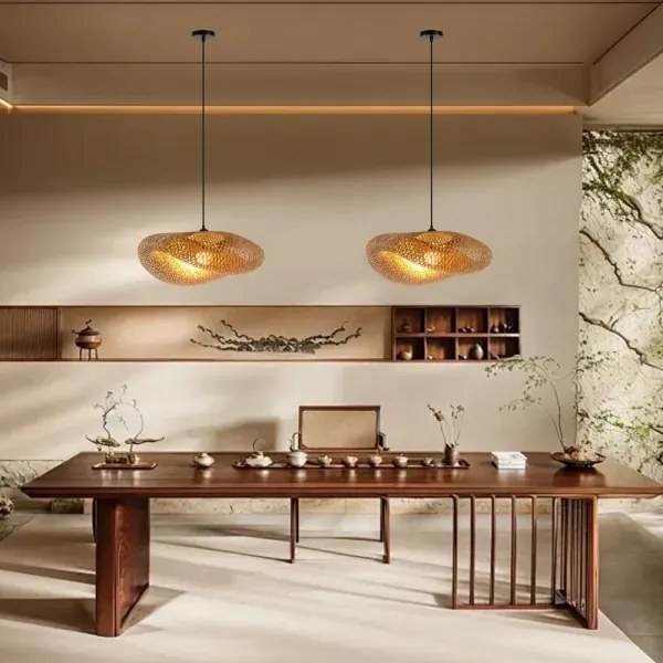 Immax 08269L - Luster na lanku HILO 1xE27/40W/230V pr. 60 cm bambus