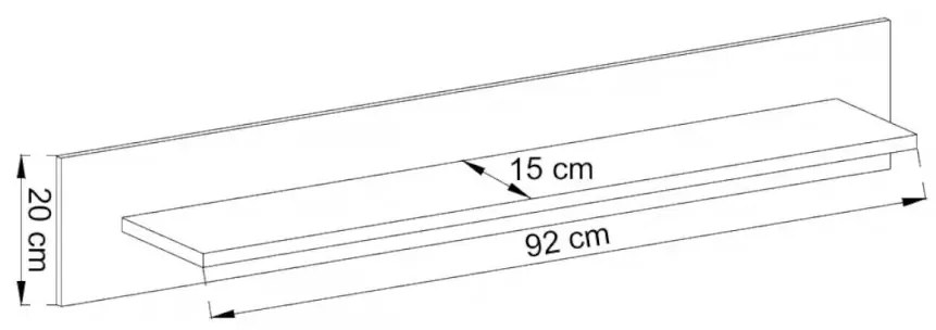 Nástěnná police Nordi 107 cm bílá/dub Riviéra