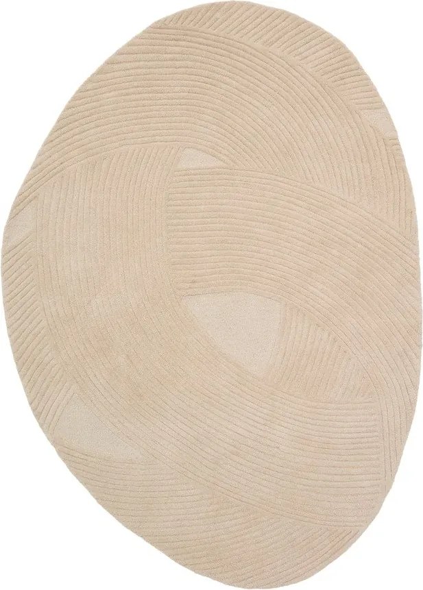 Krémový ručne tkaný vlnený koberec 160x230 cm Domm – Kave Home