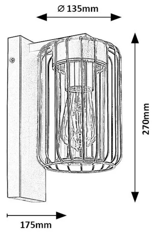 Rabalux 77106 nástenná vonkajšia lampa Tarpa, E27, 1x max. 40W, IP44