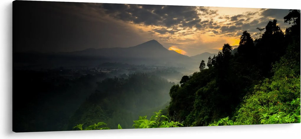 Obraz - zelená horská krajina (120x50 cm)